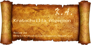 Kratochvilla Algernon névjegykártya